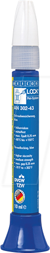 WEICON 30243110 - Schraubensicherung Weiconlock AN 302-43, mittelfest, blau, 10 ml von Weicon