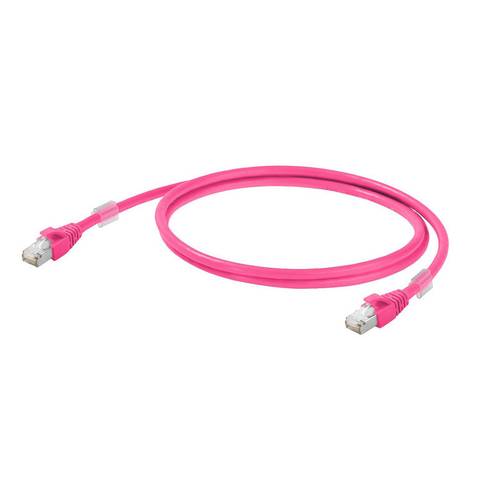 Weidmüller 1201270010 RJ45 Netzwerkkabel, Patchkabel CAT 6a S/FTP 1.00m Magenta UL-zertifiziert 1St. von Weidmüller