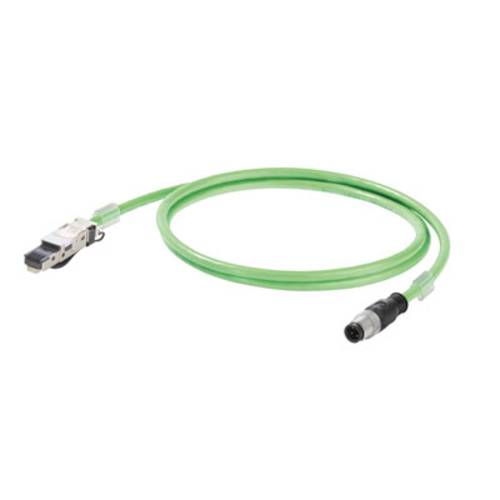 Weidmüller 1234750010 RJ45 / M12 Netzwerkkabel, Patchkabel CAT 5, CAT 5e S/UTP 1.00m Grün Flammwid von Weidmüller