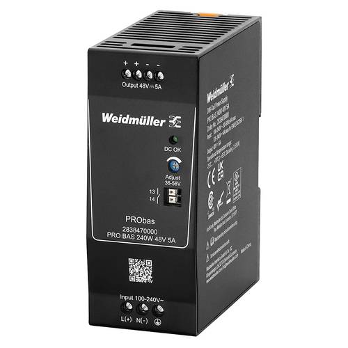 Weidmüller PRO BAS 240W 48V 5A Hutschienen-Netzteil (DIN-Rail) Inhalt 1St. von Weidmüller