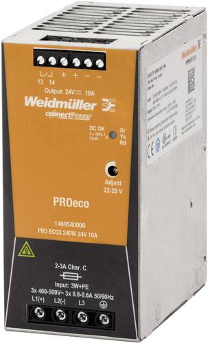 Weidmüller PRO ECO3 240W 24V 10A Hutschienen-Netzteil (DIN-Rail) 12 V/DC 10A 240W Anzahl Ausgänge: von Weidmüller