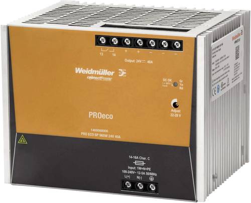 Weidmüller PRO ECO3 960W 24V 40A Hutschienen-Netzteil (DIN-Rail) 24 V/DC 40A 960W Inhalt 1St. von Weidmüller