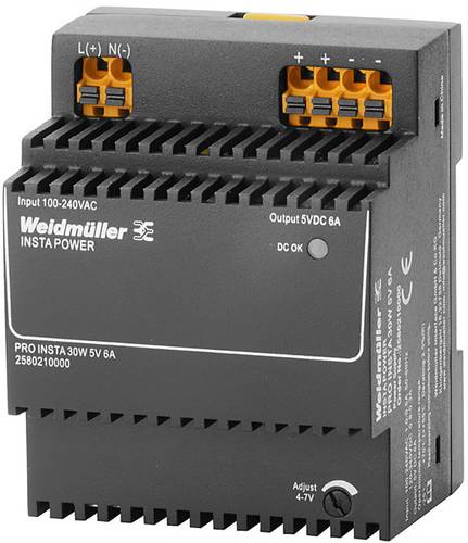 Weidmüller PRO INSTA 30W 5V 6A Schaltnetzgerät 5 V/DC 6A 30W Inhalt 1St. von Weidmüller