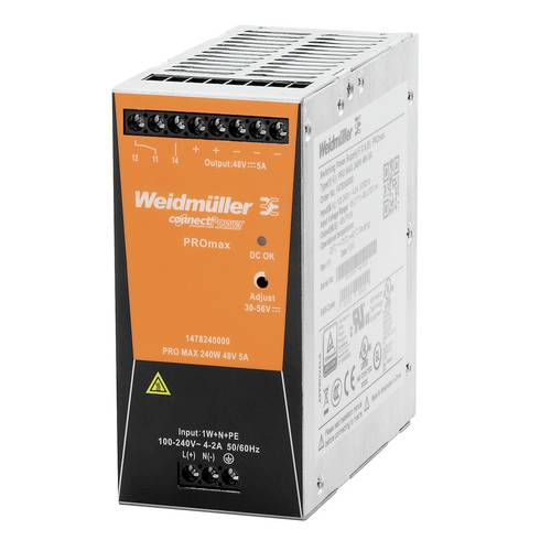 Weidmüller PRO MAX 240W 24V 10A Hutschienen-Netzteil (DIN-Rail) 24 V/DC 10A 240W Inhalt 1St. von Weidmüller