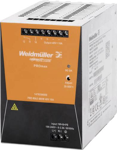 Weidmüller PRO MAX 480W 48V 10A Hutschienen-Netzteil (DIN-Rail) 48 V/DC 10A 480W Inhalt 1St. von Weidmüller