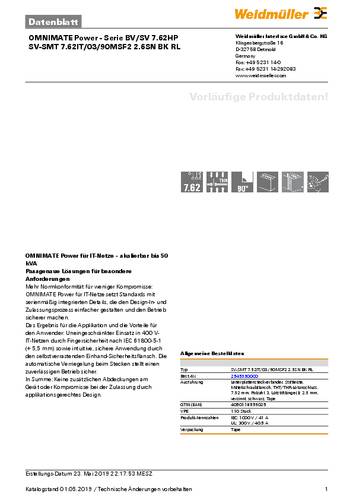 Weidmüller Stiftgehäuse-Platine 2545990000 110St. von Weidmüller