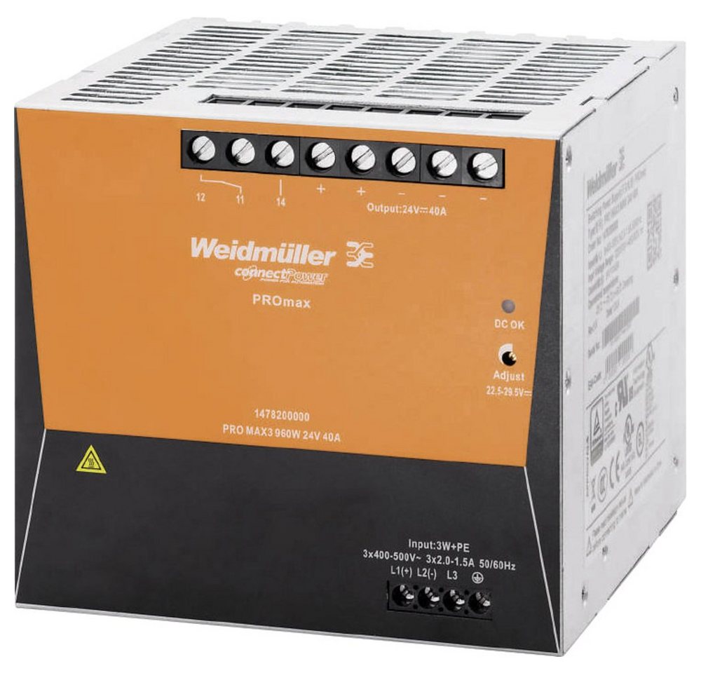 Weidmüller Weidmüller PRO MAX 120W 12V 10A Hutschienen-Netzteil (DIN-Rail) 12 V/ Hutschienen-Netzteil von Weidmüller