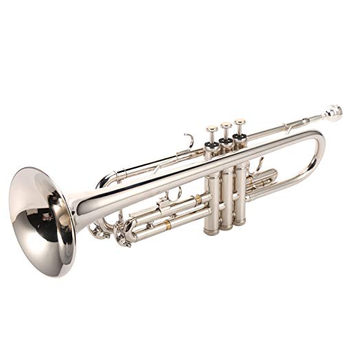 Silberne Trompete, Trompete mit Mundstück aus hochwertigem Messing für Instrument von Weikeya