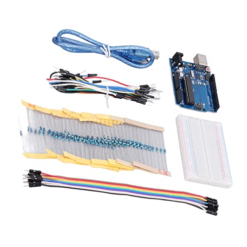 Starter-Kits, Basis für elektronische Komponenten, Basis-Starter-Set, einfach zu bedienen, USB-Kabel PCB + Metall für die Elektronik von Weikeya