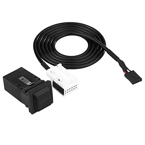USB-Kabelschalter, Handy-USB-Audio-AUX-Schalter, Länge ausreichend mit 1 x AUX-Kabel 1 X Schaltersockel für RCD310 für Auto für MK5 MK6 von Weikeya