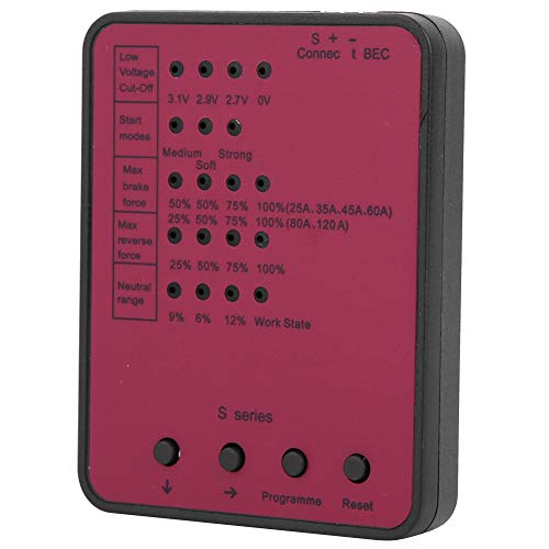 Weikeya RC-Auto-ESC-Programmierkarte, Verhinderung übermäßiger Entladung, rote Farbe, staubdichte RC-Auto-Programmierkarte für 1/10 RC-Auto für 8+ von Weikeya