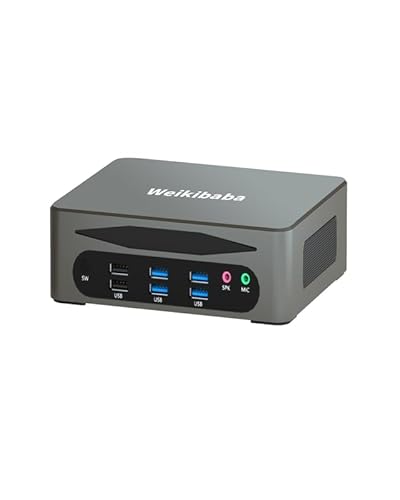 Weikibaba Mini Computer Windows 11 Core I5-1340P,Mini PC 16GB RAM DDR5, 256G SSD 1TB HDD, Mini Desktop PC HDMI DP Type-C WI-FI 6 2 * 2.5Gbe LAN BT5.2 6*USB3.2 von Weikibaba