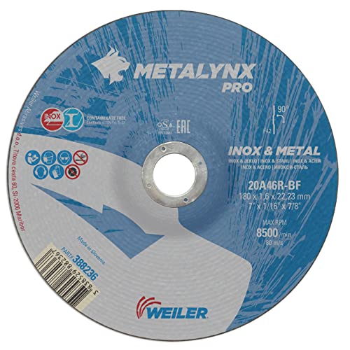 Weiler Metalynx PRO Inox & Metall F42 180X1,6X22,23 Winkelschleifer - Trennscheibe zum Schneiden von Edelstahl und Stahl | Packung mit 25stk von Weiler