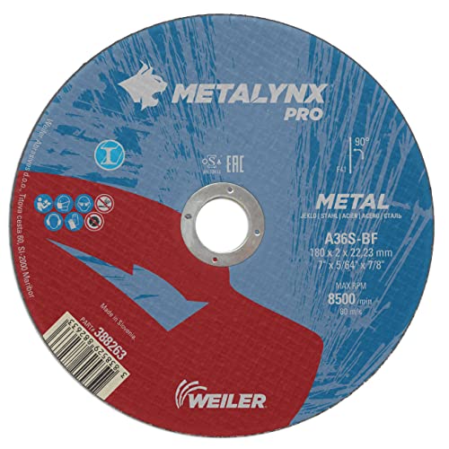 Weiler Metalynx PRO Metall F41 180X2X22,23 Winkelschleifer - Trennscheibe zum Schneiden von Stahl | Packung mit 25stk von Weiler