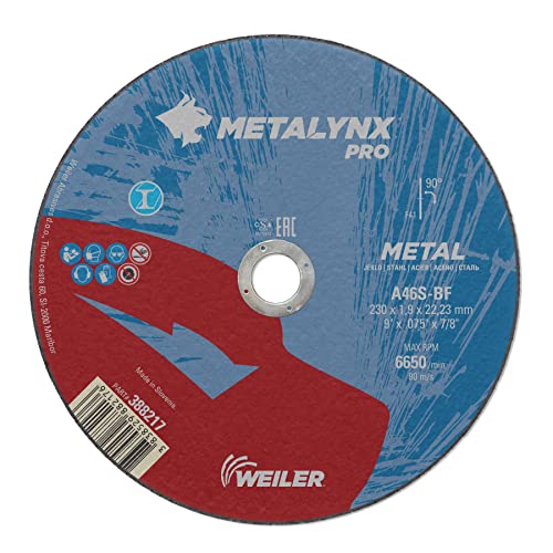 Weiler Metalynx PRO Metall F41 230X1,9X22,23 Winkelschleifer - Trennscheibe zum Schneiden von Stahl | Packung mit 25stk von Weiler