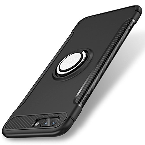 Schutzhülle für Apple iPhone 8Plus, PC, TPU, Hybrid, ultradünn, Rückseitenschutz, transparent, stoßfest, kreativ, Ring, Auto, Telefon, für Männer und Frauen, ultradünn, Hartplastik, Schwarz Schutzhülle für Apple iPhone 8Plus, PC, TPU, Hybrid, ultradünn, Rückseitenschutz, transparent, stoßfest, kreativ, Ring, Auto, Telefon, für Männer und Frauen, ultradünn, Hartplastik, Schwarz von Weimostar