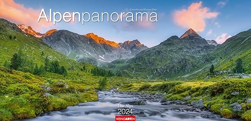 Alpenpanorama - Kalender 2024 - Weingarten-Verlag - Fotokalender im Panoramaformat - Wandkalender mit fantastischen Landschaftsfotos - 68 cm x 33 cm von Weingarten