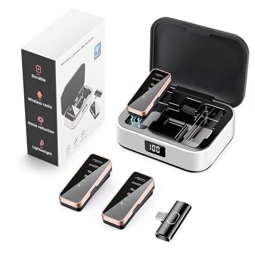 Weinsamkeit Wireless Lavalier Mikrofon, Mit LED Bildschirmanzeige und Ladebox, Mini Mikrofon für iPhone/iPad/Type-C Android/PC, 2.4GHz Auto Sync, Wireless Microphone für Vlog, YouTube, Interview Weinsamkeit Wireless Lavalier Mikrofon, Mit LED Bildschirmanzeige und Ladebox, Mini Mikrofon für iPhone/iPad/Type-C Android/PC, 2.4GHz Auto Sync, Wireless Microphone für Vlog, YouTube, Interview von Weinsamkeit