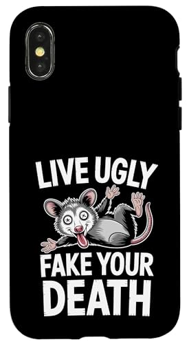Feral Design Opossum Live Ugly Fake Your Death Opossum Hülle für iPhone X/XS von Weird Possum Designs