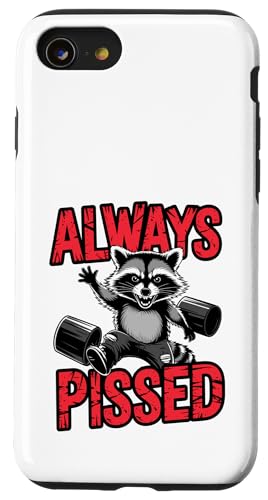 Feral Racoon Design Always Pissed Vulgärer Waschbär für Erwachsene Hülle für iPhone SE (2020) / 7 / 8 von Weird Raccoon Designs