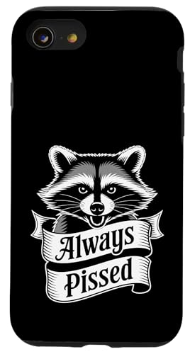 Feral Racoon Design Always Pissed Vulgärer Waschbär für Erwachsene Hülle für iPhone SE (2020) / 7 / 8 von Weird Raccoon Designs