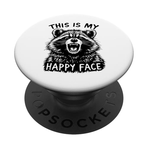 Feral This Is My Happy Face Waschbär PopSockets Klebender PopGrip Feral This Is My Happy Face Waschbär PopSockets Klebender PopGrip von Weird Raccoon Designs