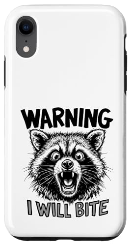 Feral Warning I WIll Bite Waschbär Hülle für iPhone XR von Weird Raccoon Designs
