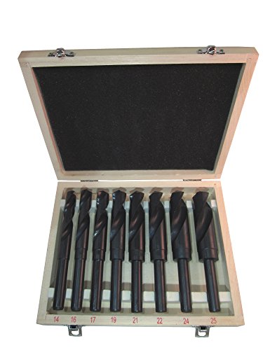 Weischer® - HSS Schaftbohrer Set Ø 14-25 mm | 8-tlg. Spiralbohrer Metallbohrer | Bohrer Metall Stahl | stabiles & bruchfestes Set von Weischer
