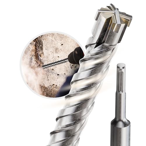 Weischer® - SDS Plus Bohrer 12 x 1.000 mm | vierschneidiger & langlebiger Steinbohrer | Betonbohrer mit Doppelwendel | Bohrhammer kompatibel | robuste Bohrspitze für Beton, Naturstein & Mauerwerk von Weischer