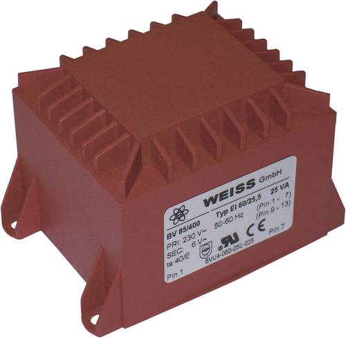 Weiss Elektrotechnik 85/402 Printtransformator 1 x 230V 1 x 12 V/AC 25 VA 2083mA von Weiss Elektrotechnik