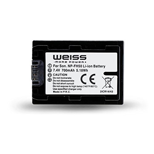 Weiss NP-FH50 Li-Ion Akku (7,4 V, 700 mAh) für Sony Alpha und Sony DCR und HDR von Weiss