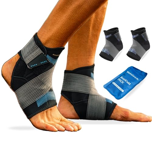 Wekaloom Knöchelbandage bei Verstauchung und Eisbeutel und Wärmekissen bei Verletzungen, stabilisierende Knöchelbandagen und Gelbeutel, Plantarfasziitis und Kühl- und Wärmebeutel, Größe M, 2 Stück von Wekaloom