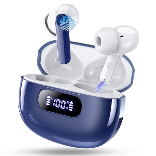 Bluetooth Kopfhörer, In Ear Kopfhörer Kabellos Bluetooth 5.3 mit 4 ENC Noise Cancelling Mic, 2025 Neue Kopfhörer Kabellos LED Anzeige, 48Std Earbuds, HiFi Stereo IP7 Wasserdicht Ohrhörer für Arbeit von Wekily