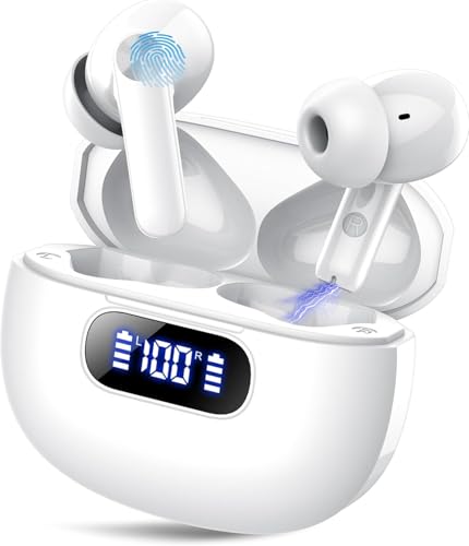 Bluetooth Kopfhörer, In Ear Kopfhörer Kabellos Bluetooth 5.3 mit 4 ENC Noise Cancelling Mic, 2024 Neue Kopfhörer Kabellos LED Anzeige, 48Std Earbuds, HiFi Stereo IP7 Wasserdicht Ohrhörer für Arbeit von Wekily