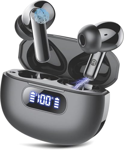 Wekily Kopfhörer Kabellos Bluetooth, In Ear Kopfhörer Bluetooth 5.3 mit 4 ENC Noise Cancelling Mic, 2024 Neue Kopfhörer Kabellos LED Anzeige, 48Std Earbuds von Wekily