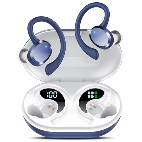 Bluetooth Kopfhörer,Kopfhörer Kabellos Bluetooth 5.4, 68Std Kabellose Kopfhörer mit Tiefer Bass, In Ear Kopfhörer mit 4 ENC Klarer Mic, IPX7 wasserdichte Ohrhörer mit Ohrhaken für Sport Arbeit Studium von Wekily