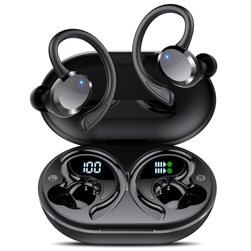 Bluetooth Kopfhörer Sport, 2025 In Ear Kopfhörer Kabellos Bluetooth 5.4 Tiefer Bass mit 4 ENC Noise Cancelling Mic, 68Std Kabellose Kopfhörer Hi-Fi Stereo, Dual LED-Anzeige für Arbeit und Studium von Wekily