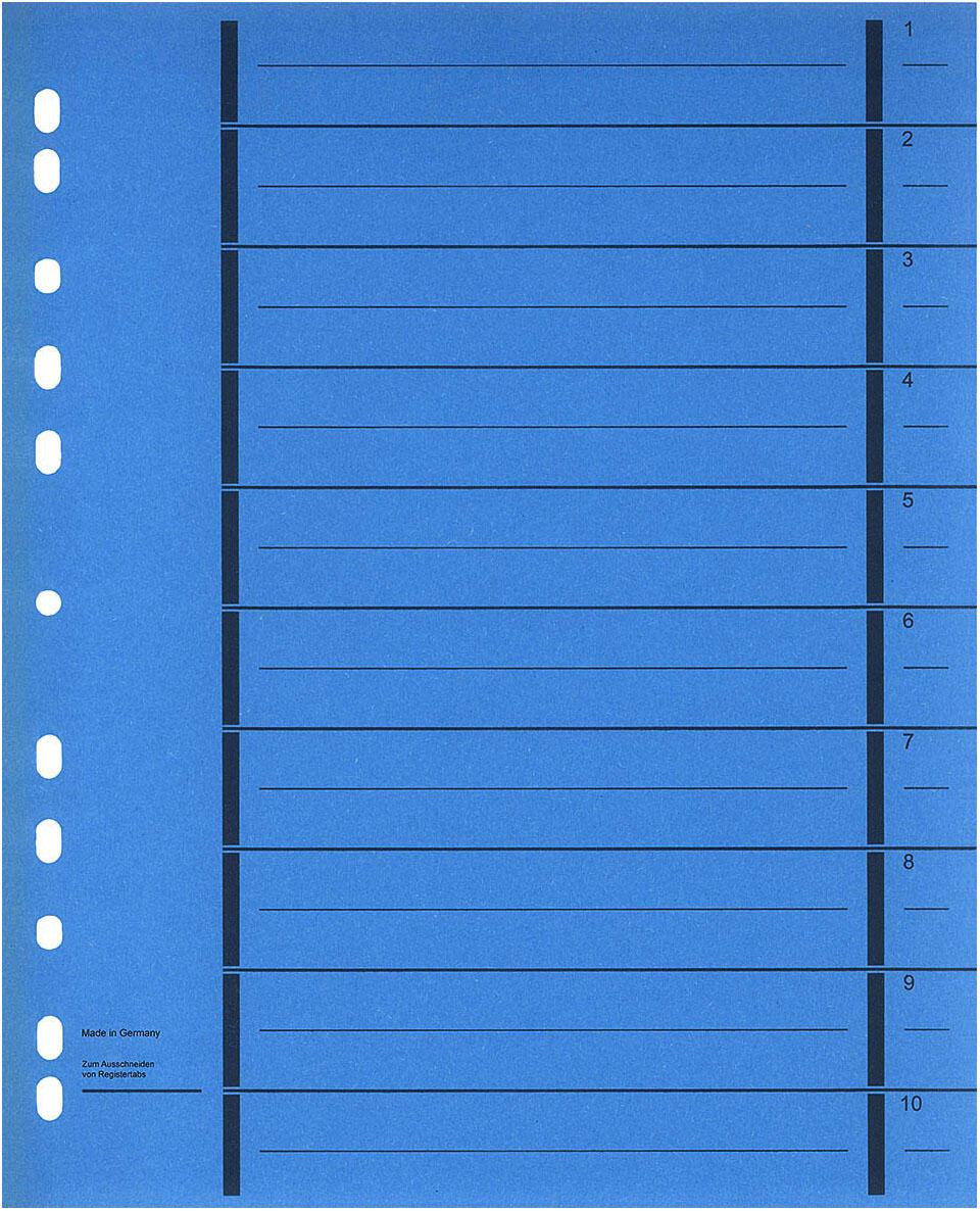 Wekre Trennblätter DIN A4 190 g/m² blau Wekre Trennblätter DIN A4 190 g/m² blau von Wekre