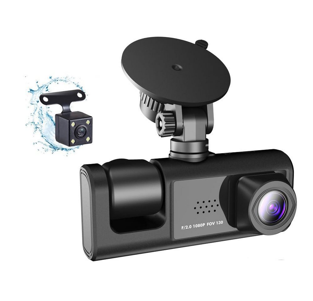 Welikera 3-Kamera 1080P Fahrrekorder Auto mit 170° Weitwinkelobjektiv Dashcam (Nachtsichtfunktion) von Welikera