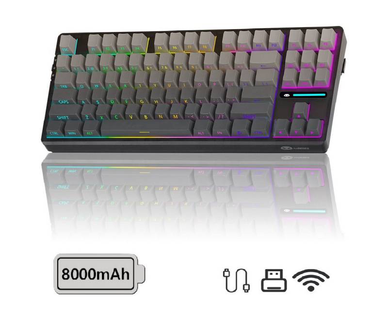 Welikera 3-in-1 Kompakt RGB Mechanische Gaming-Tastatur 8000 mAh PC-Tastatur von Welikera
