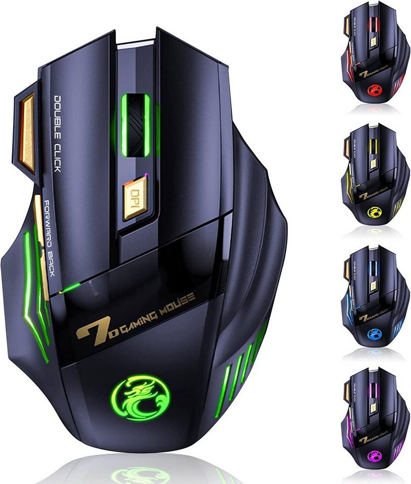 Welikera Gaming Maus,mit 2.4G USB-Empfänger,3 einstellbare DPI,7 Tasten Mäuse von Welikera