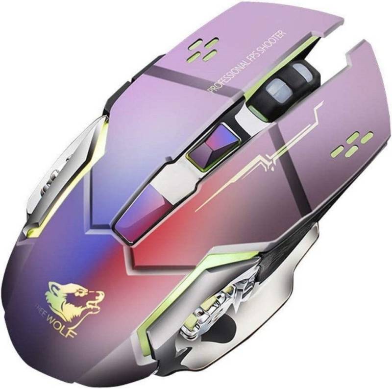 Welikera Wireless Maus,mit 2.4G USB-Empfänger,3 einstellbare DPI,7 Tasten Gaming-Maus (aufladbar, bluetooth) von Welikera