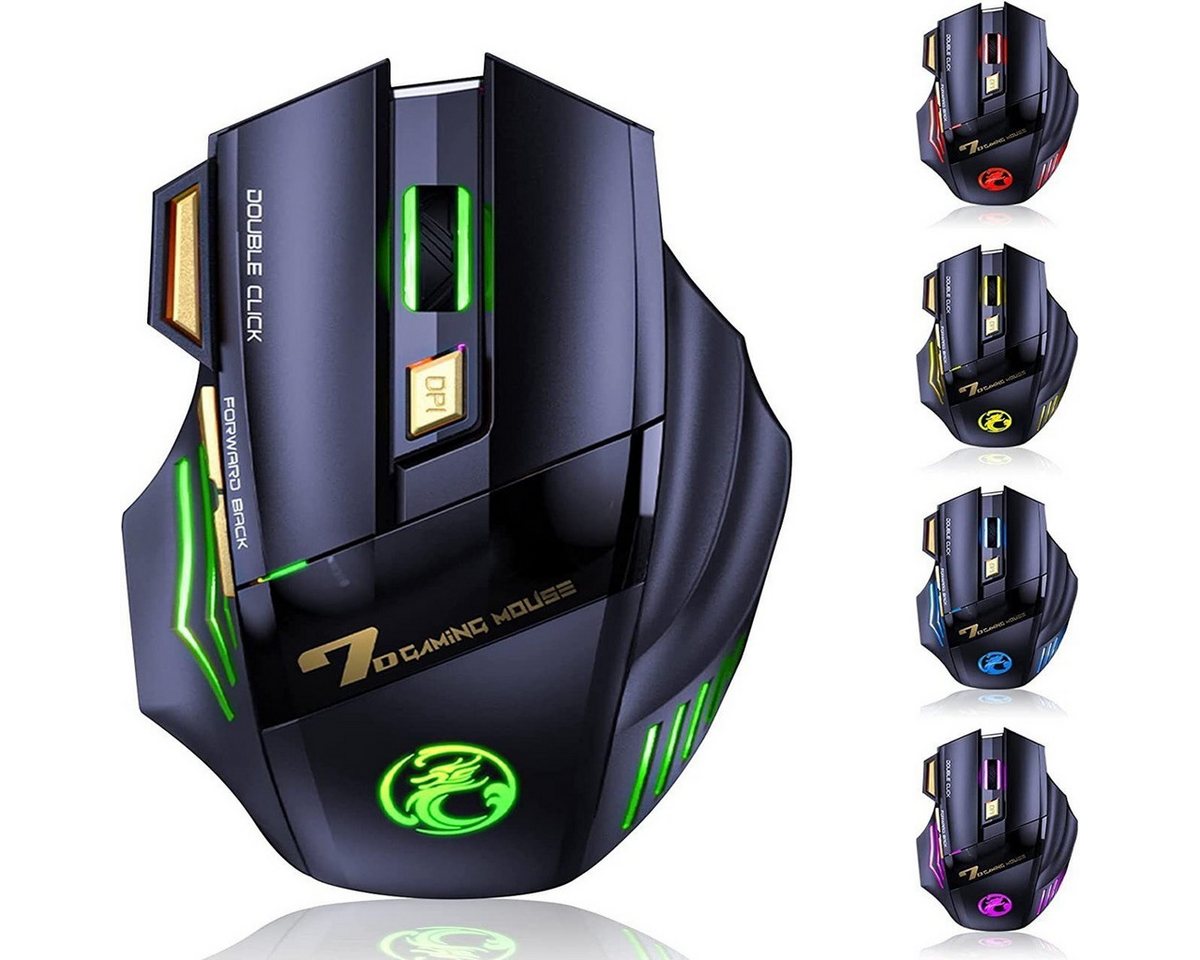 Welikera Wireless Maus,mit 2.4G USB-Empfänger,3 einstellbare DPI,7 Tasten Gaming-Maus Welikera Wireless Maus,mit 2.4G USB-Empfänger,3 einstellbare DPI,7 Tasten Gaming-Maus von Welikera