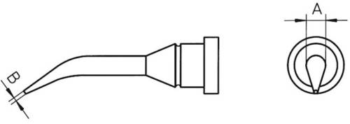 Weller LT-1SLX Lötspitze Rundform, lang, gebogen Spitzen-Größe 0.4mm Spitzen-Länge 22mm Inhalt 1St. von Weller