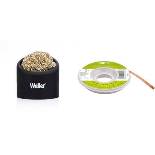 Weller WLACCBSH-02 Lötspitzen Reinigungsschwamm & Goobay 45246 Entlötlitze 2mm reines Kupfer Entlötdraht zur Lötzinn Entfernung an Lötstellen Entlöten ideale Wärmeleitfähigkeit Lötlitze 1,5 m Spule Weller WLACCBSH-02 Lötspitzen Reinigungsschwamm & Goobay 45246 Entlötlitze 2mm reines Kupfer Entlötdraht zur Lötzinn Entfernung an Lötstellen Entlöten ideale Wärmeleitfähigkeit Lötlitze 1,5 m Spule von Weller