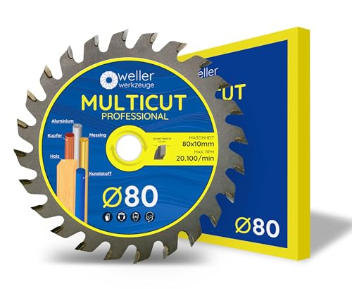 WELLERWERKZEUGE I Profi MULTICUT Sägeblatt Kreissägeblatt 80x10mm für Holz Kunststoff Aluminium passend Akku Gehrungssäge Tischsäge Kreissäge … WELLERWERKZEUGE I Profi MULTICUT Sägeblatt Kreissägeblatt 80x10mm für Holz Kunststoff Aluminium passend Akku Gehrungssäge Tischsäge Kreissäge … von Wellerwerkzeuge