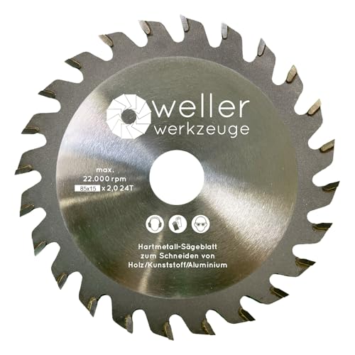 WELLERWERKZEUGE | Profi HM Kreissägeblatt 85 x 15 mm 24 Zähne passend für Makita oder Bosch Kreissäge von Wellerwerkzeuge