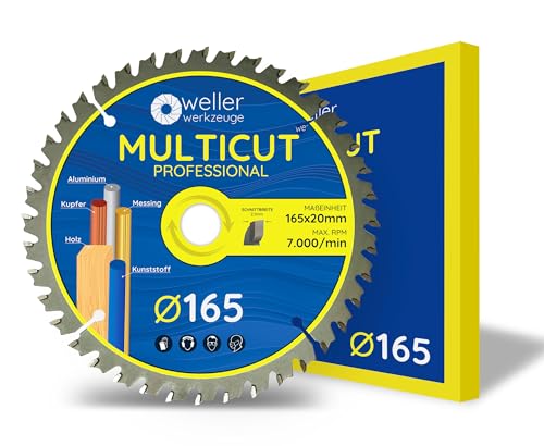 WELLERWERKZEUGE | Profi MULTICUT Kreissägeblatt Sägeblatt 165x20mm + 16mm 40 Zähne für Holz Kunststoff Aluminium passend für Akku Kreissäge Tischsäge WELLERWERKZEUGE | Profi MULTICUT Kreissägeblatt Sägeblatt 165x20mm + 16mm 40 Zähne für Holz Kunststoff Aluminium passend für Akku Kreissäge Tischsäge von Wellerwerkzeuge