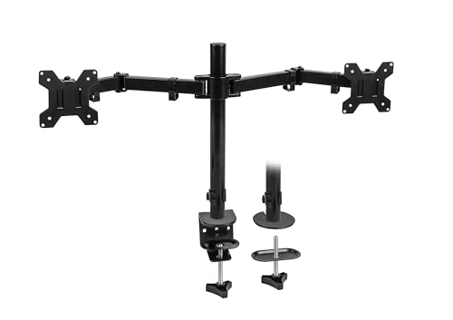 Wellogic Monitor Halterung 2 Monitore 13-32 Zoll Monitorhalterung Tisch Höhenverstellbar Drehbar/Neigbar VESA 75/100 mm Schwarz Wellogic Monitor Halterung 2 Monitore 13-32 Zoll Monitorhalterung Tisch Höhenverstellbar Drehbar/Neigbar VESA 75/100 mm Schwarz von Wellogic