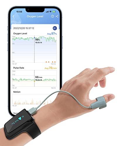 Pulsoximeter mit Bluetooth, 72 Std Akkubetriebsdauer Sauerstoffsättigung Messgerät Finger und Handgelenk,Blutsauerstoffmessgerät Finger, tragbarer Schlafmonitor mit professionell APP&PC-Bericht Pulsoximeter mit Bluetooth, 72 Std Akkubetriebsdauer Sauerstoffsättigung Messgerät Finger und Handgelenk,Blutsauerstoffmessgerät Finger, tragbarer Schlafmonitor mit professionell APP&PC-Bericht von Wellue